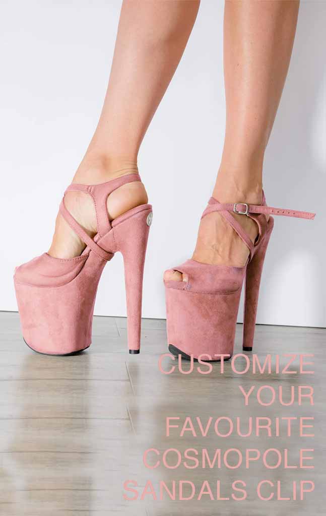 COSMOPOLE CUSTOMIZED SUEDE SANDALS WITH CLIP OPEN TOES
